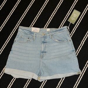 H&M Light Wash High Waisted Denim Mom Shorts